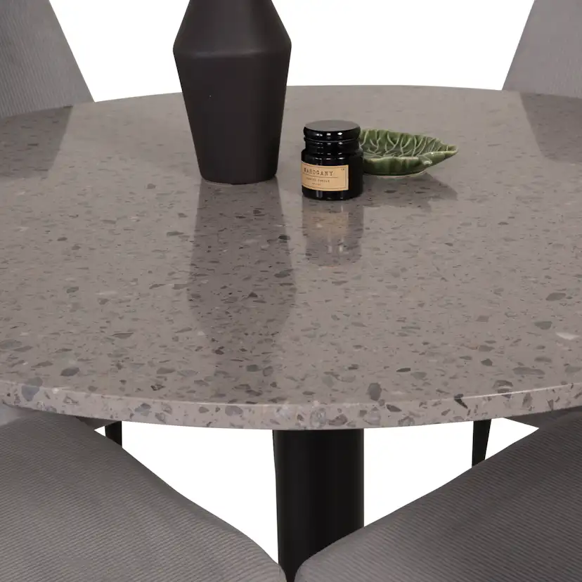 Matgrupp Venture Home Roxanna Grå Bord med 4 Laura Stolar Manchester