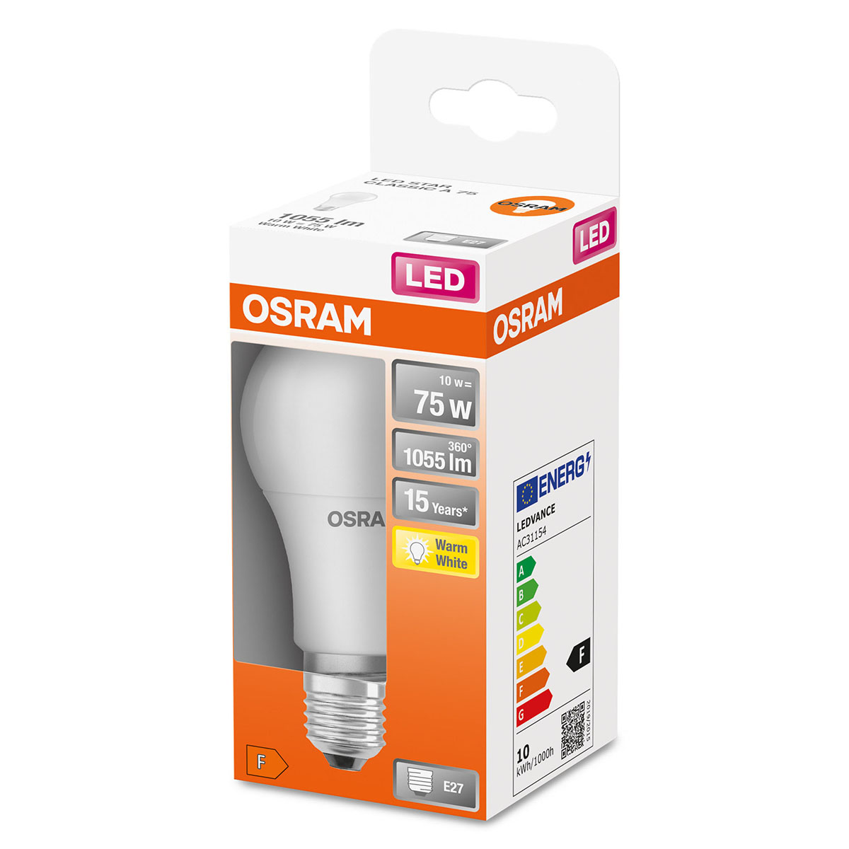 LED-Lampa Osram Normal (75) E27 Matt 827 Cl A