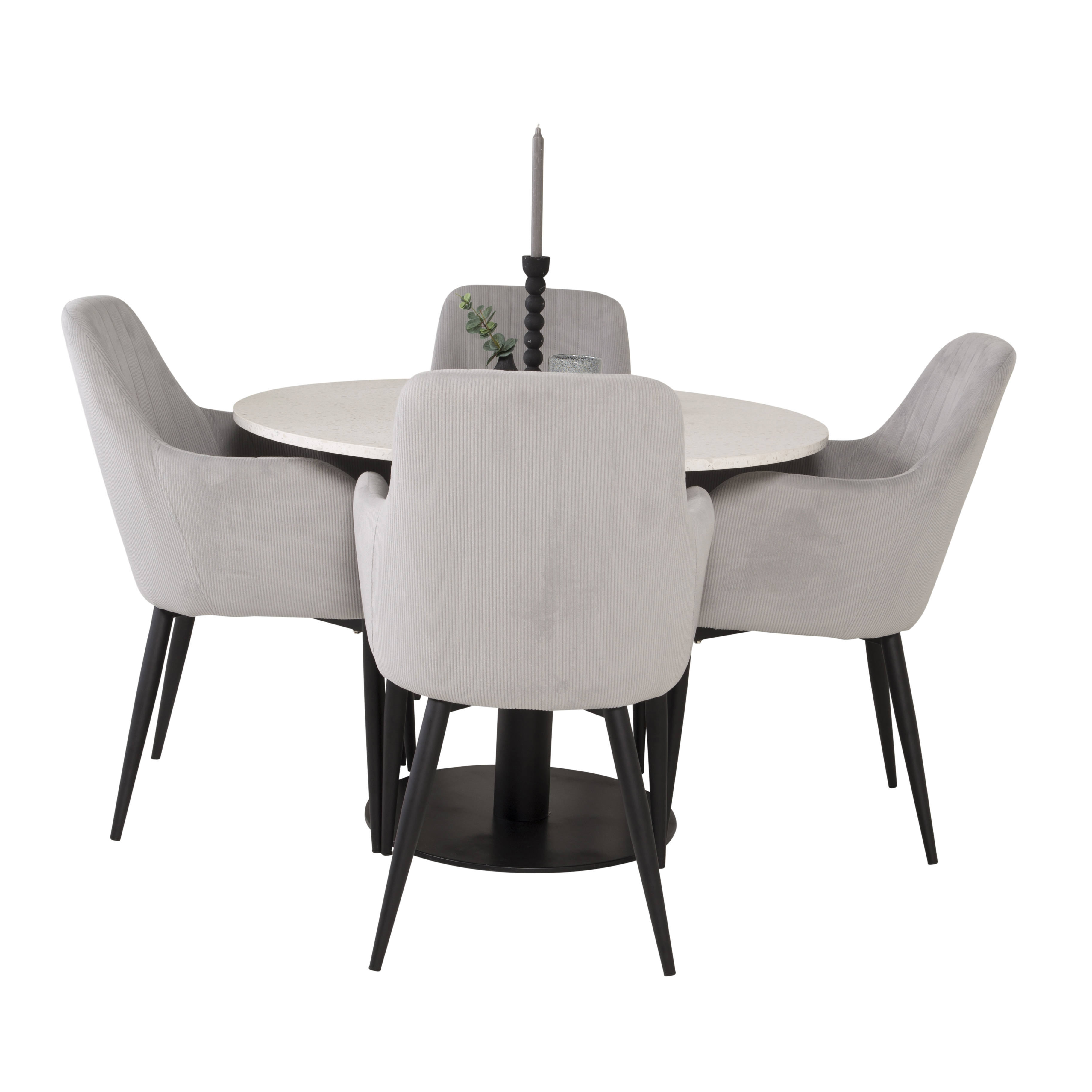 Matgrupp Venture Home Roxanna Vit Bord med 4 Corina Stolar