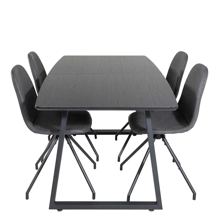 Matgrupp Venture Home Ina med 4 Pobbie Stolar Konstläder