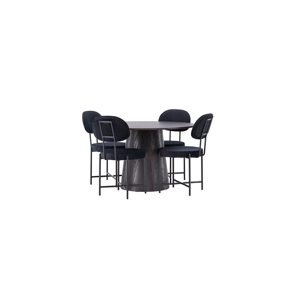 Matgrupp Venture Home Lanzo Ø120 cm med 4 st Stella stolar