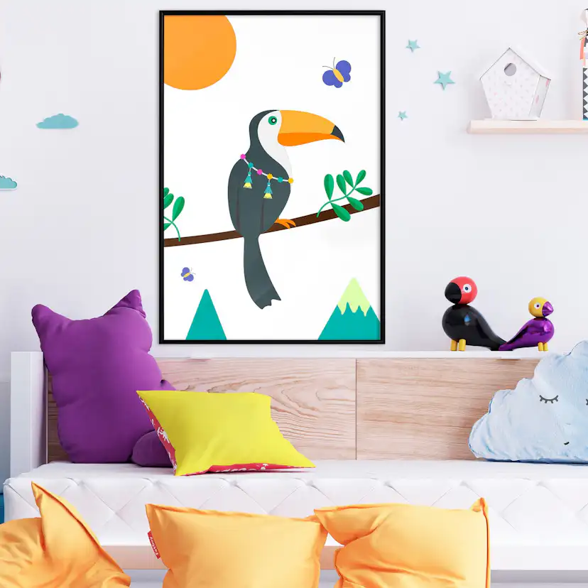 Poster Artgeist Affisch Toucan And Butterflies