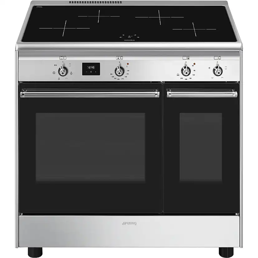 Induktionsspis Smeg - CX92IM, Rostfri med Dubbelugn