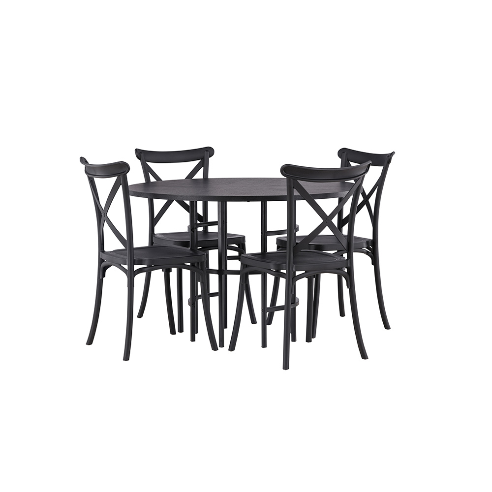 Matgrupp Venture Home Copenhagen Ø 115 cm med 4 Crosett Stolar