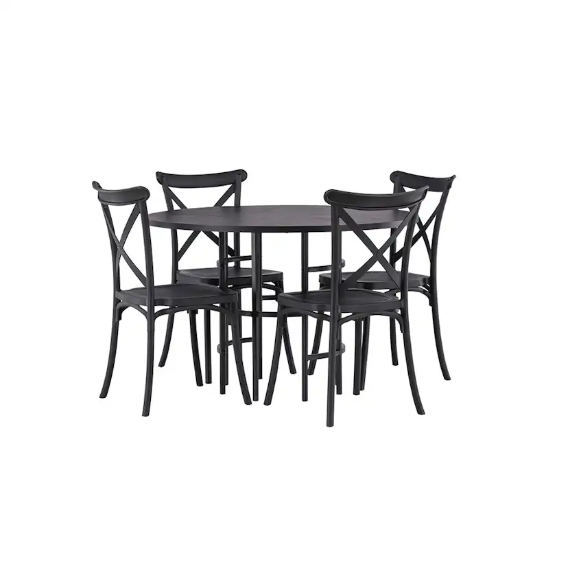Matgrupp Venture Home Copenhagen Ø 115 cm med 4 Crosett Stolar