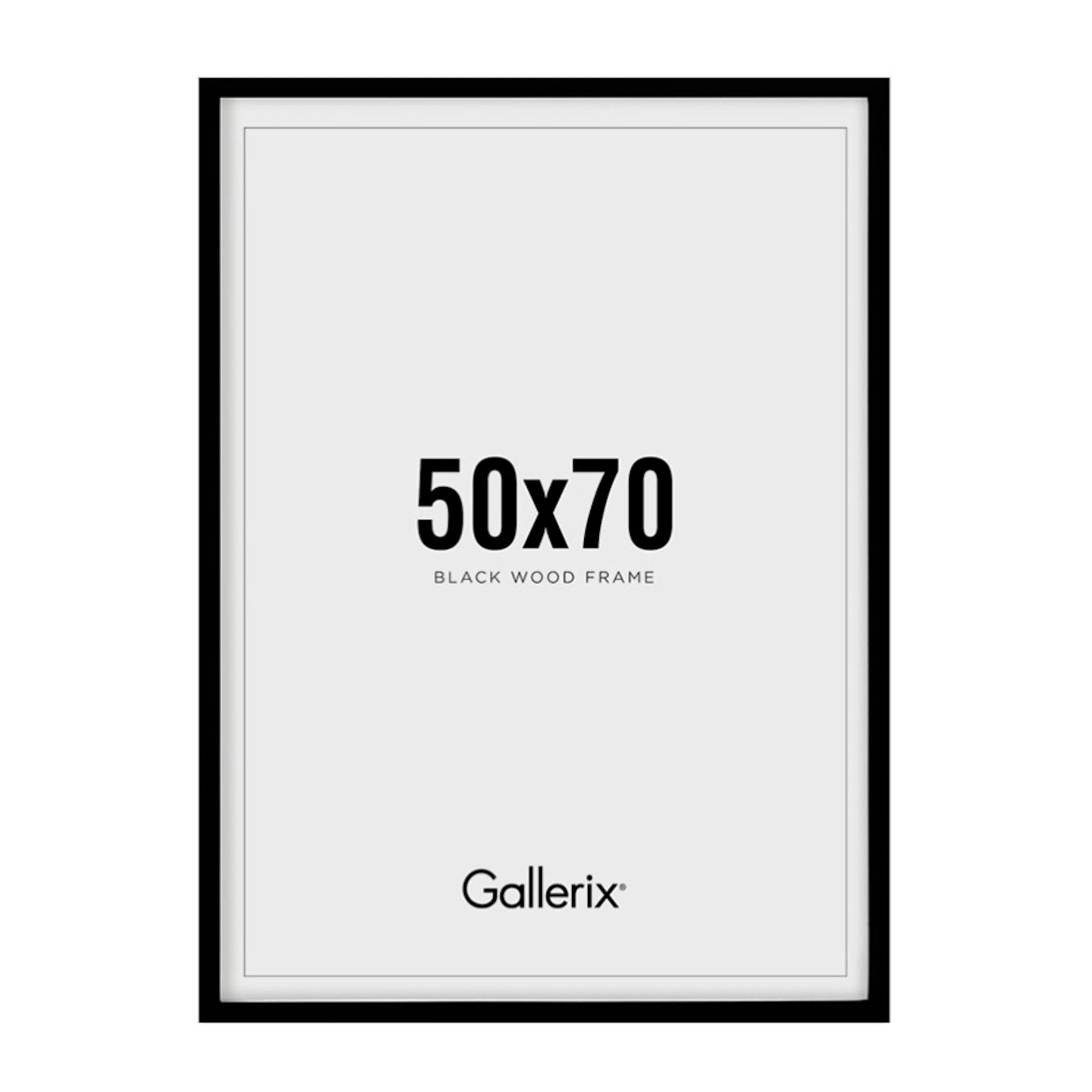 Tavelram Svart 50x70 Trä 50x70 cm