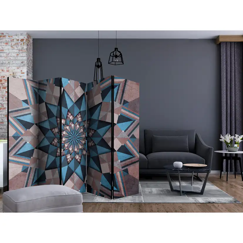 Rumsavdelare Arkiio Star Mandala Brown and Blue II 225x172 cm