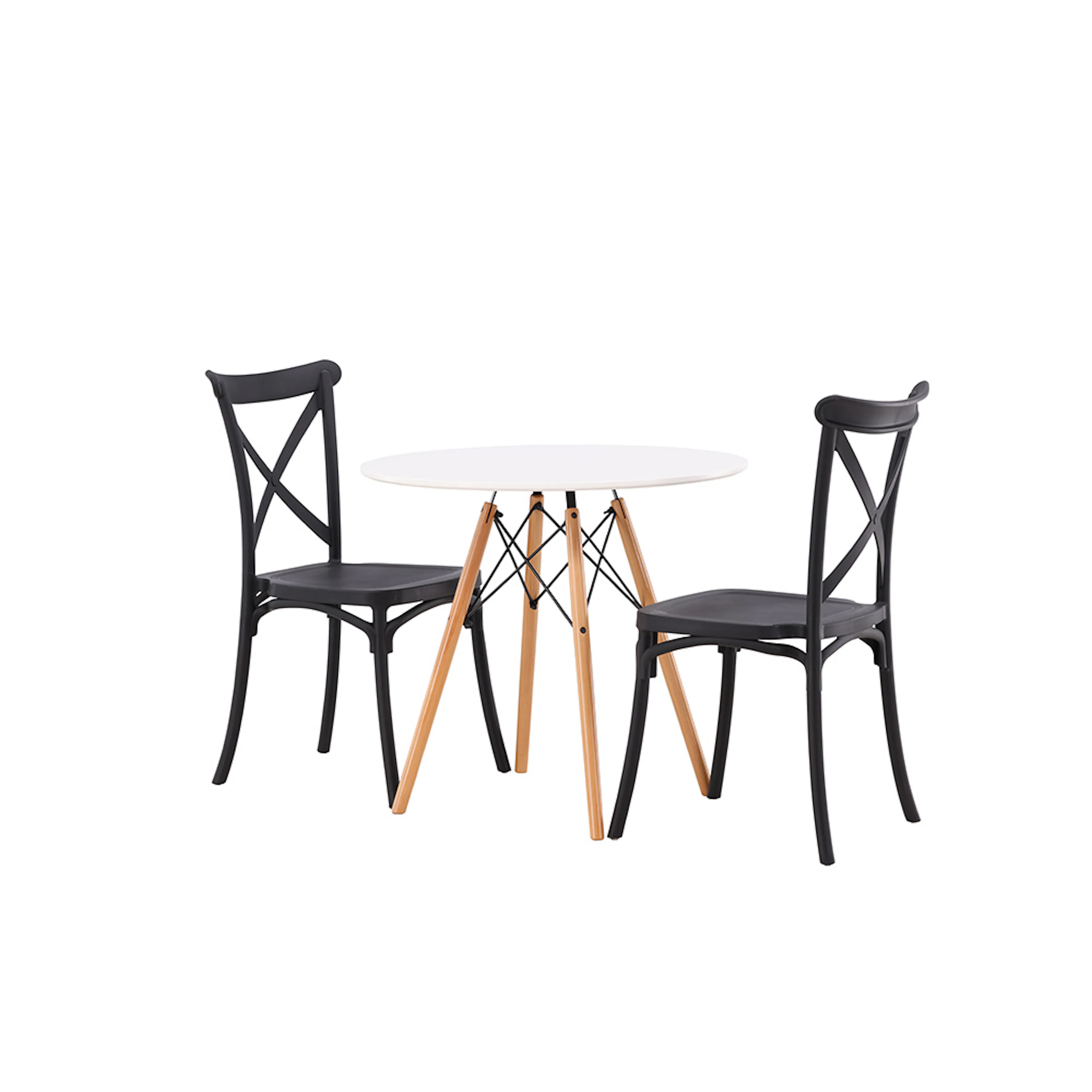 Matgrupp Venture Home Danburi Ø 60 cm med 2 Crosett Stolar