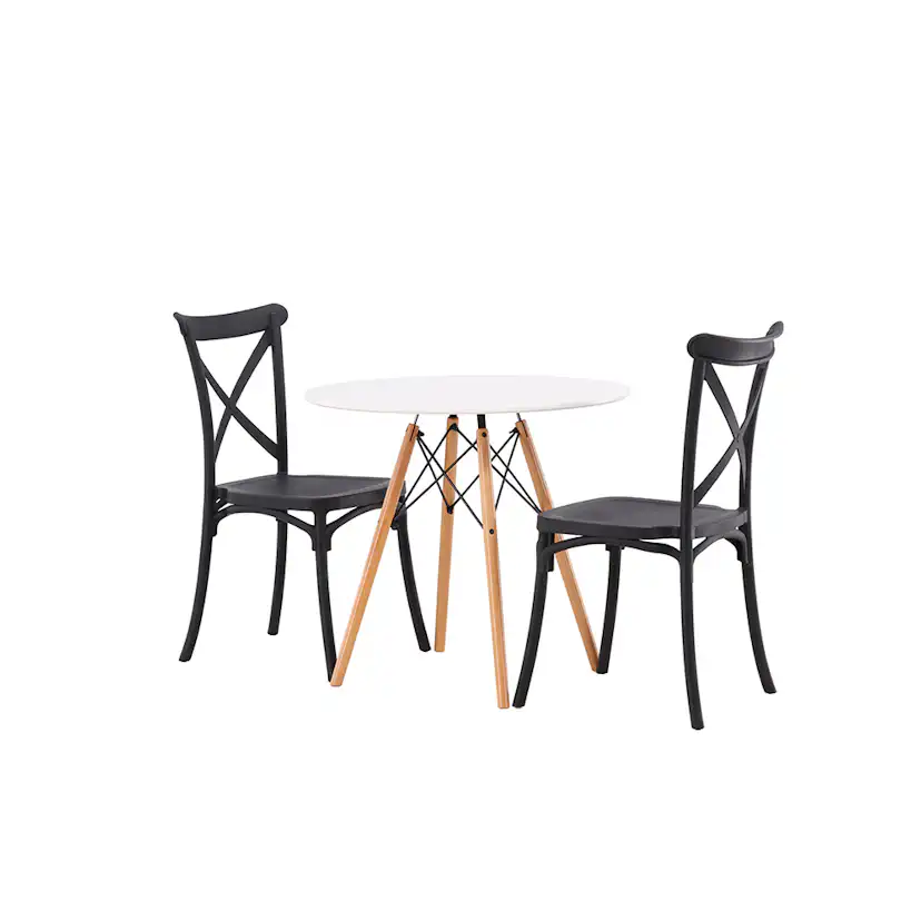 Matgrupp Venture Home Danburi Ø 60 cm med 2 Crosett Stolar