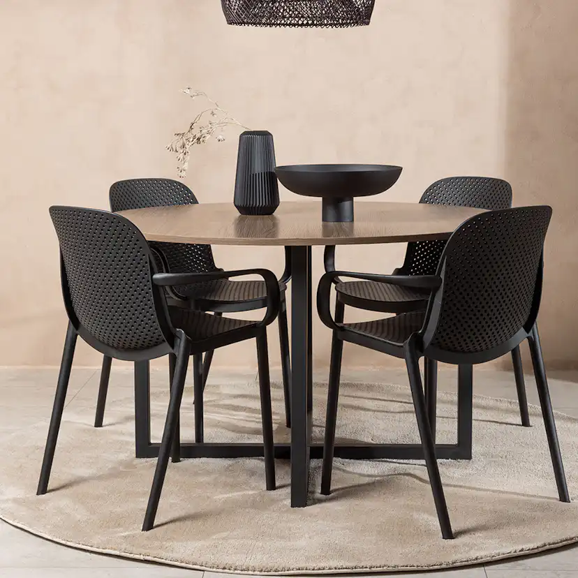Matgrupp Venture Home Durango Ø 120 cm med 4 Baltimore Stolar