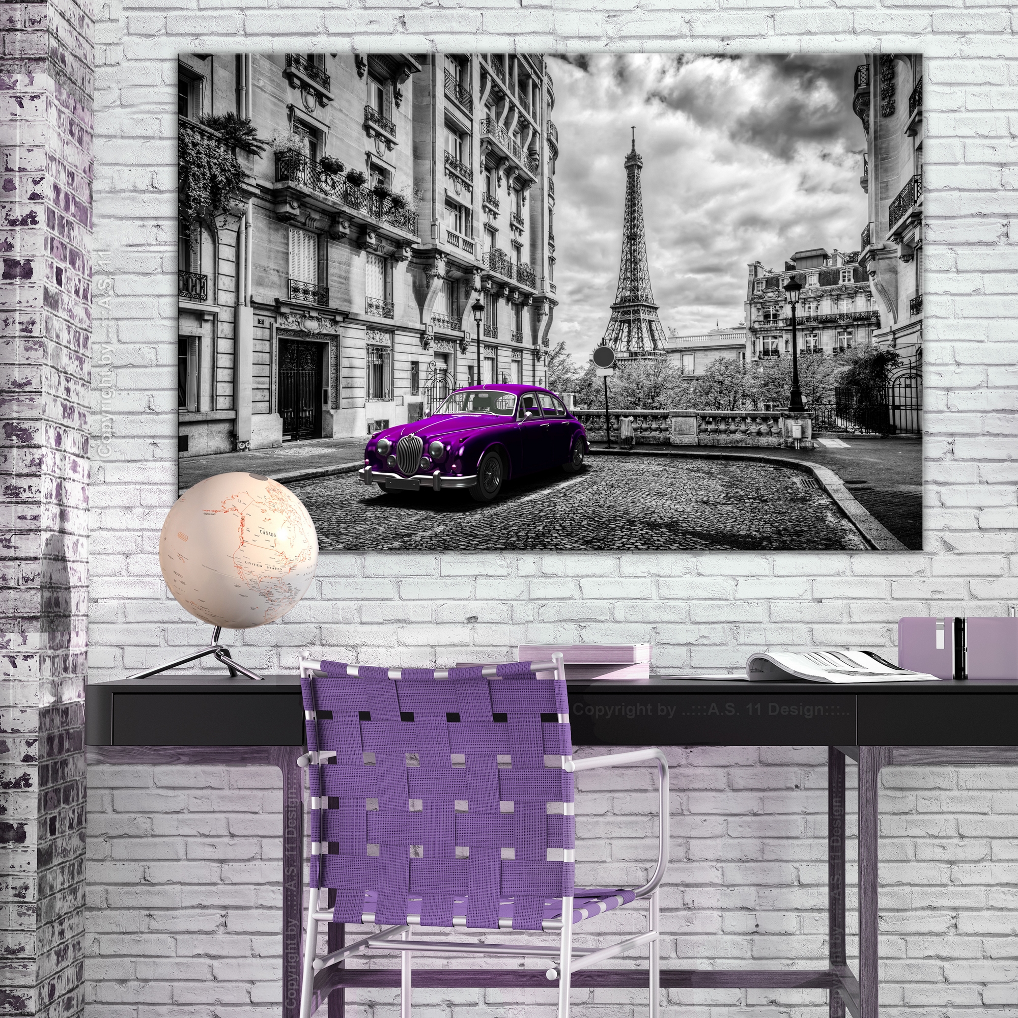 Tavla Arkiio Car In Paris Violett