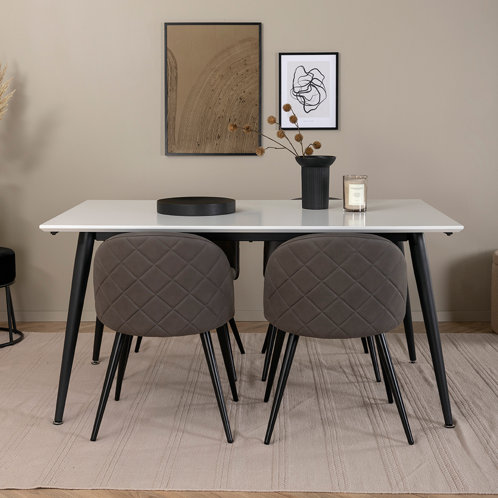 Matgrupp Venture Home Jolie med 4 Valentina Stitcthes Stolar Mikrofiber