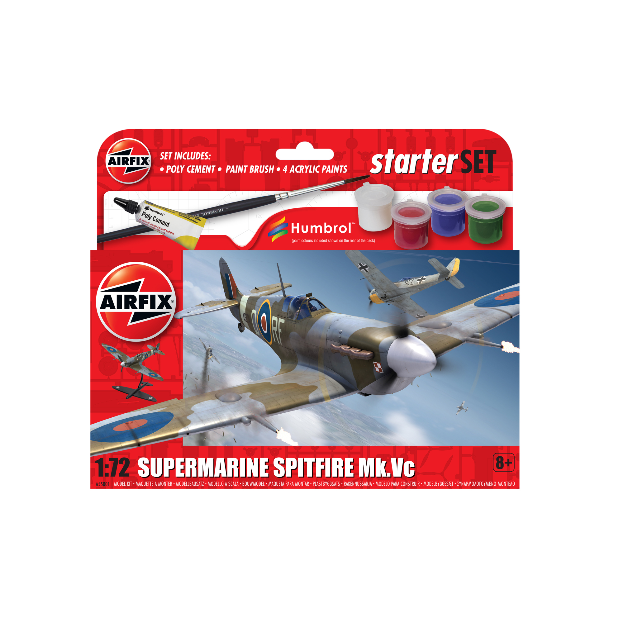 Modellbyggsats Airfix 1:72 Supermarine Spitfire MkVc Starter Set
