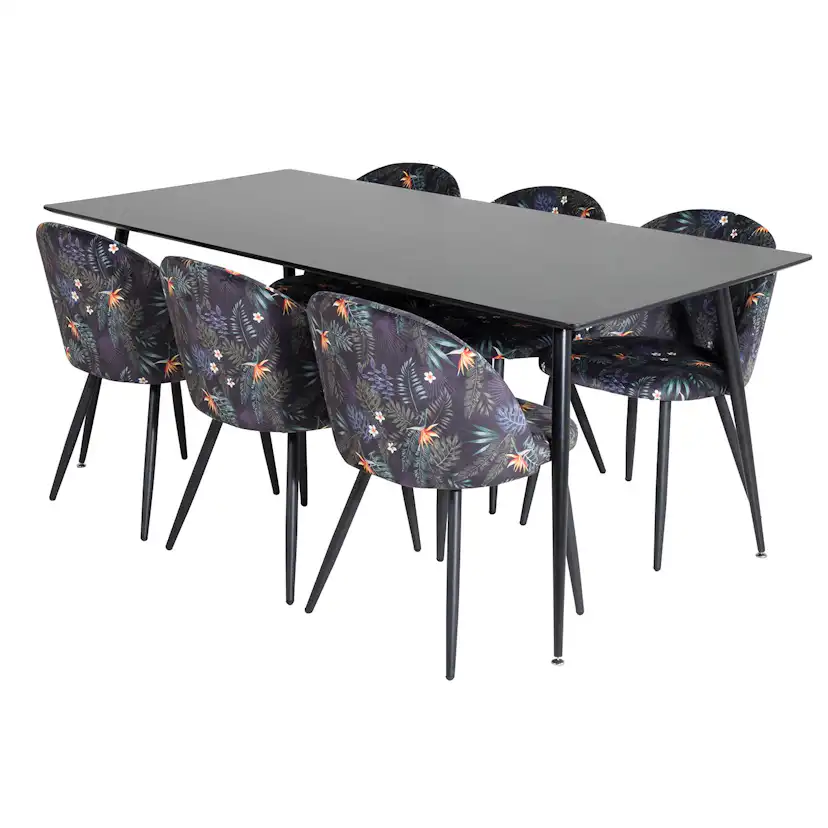 Matgrupp Venture Home Silvia med 6 Valentina Stolar Polyestertyg