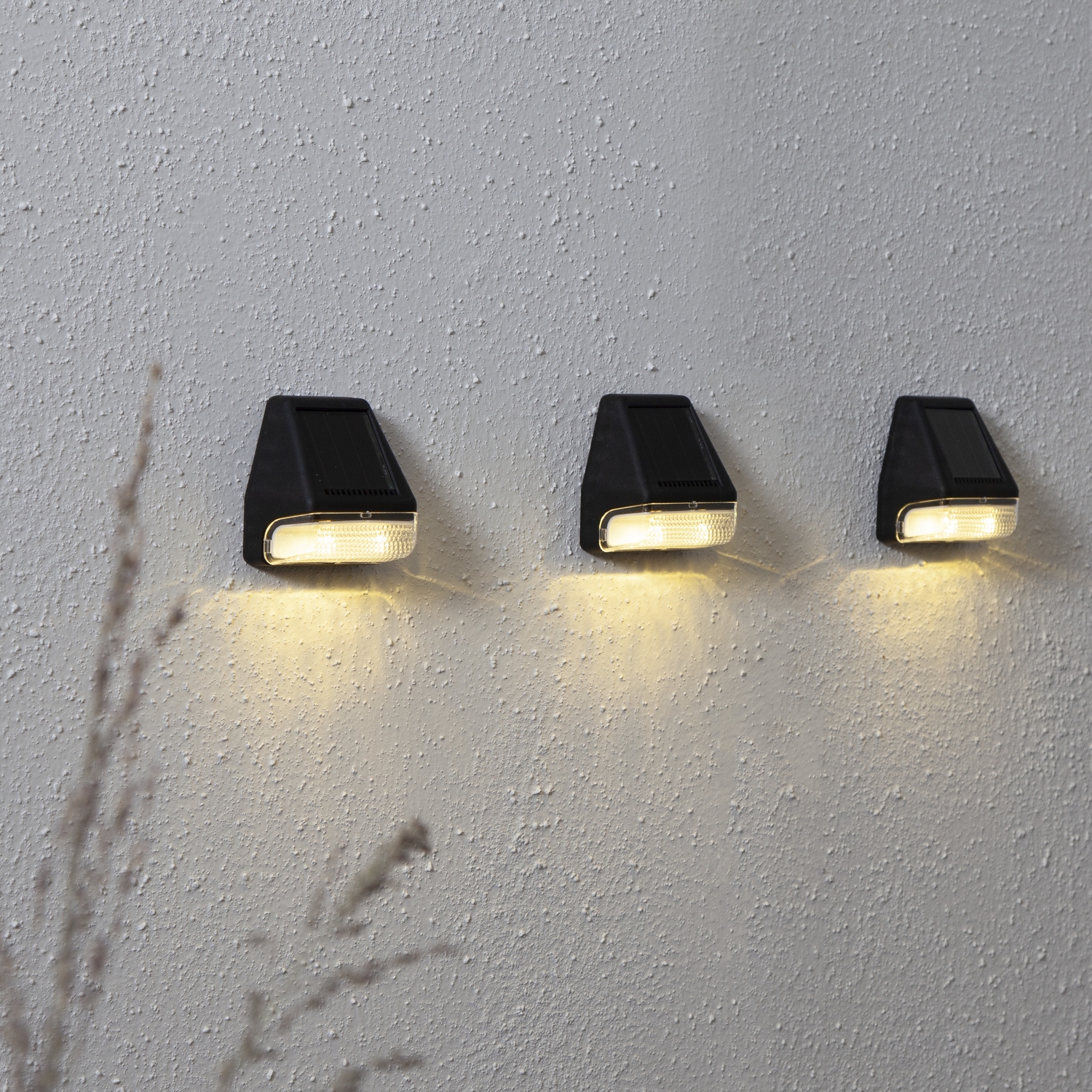 Solcells-vägglykta Star Trading Wally Mini 3-pack
