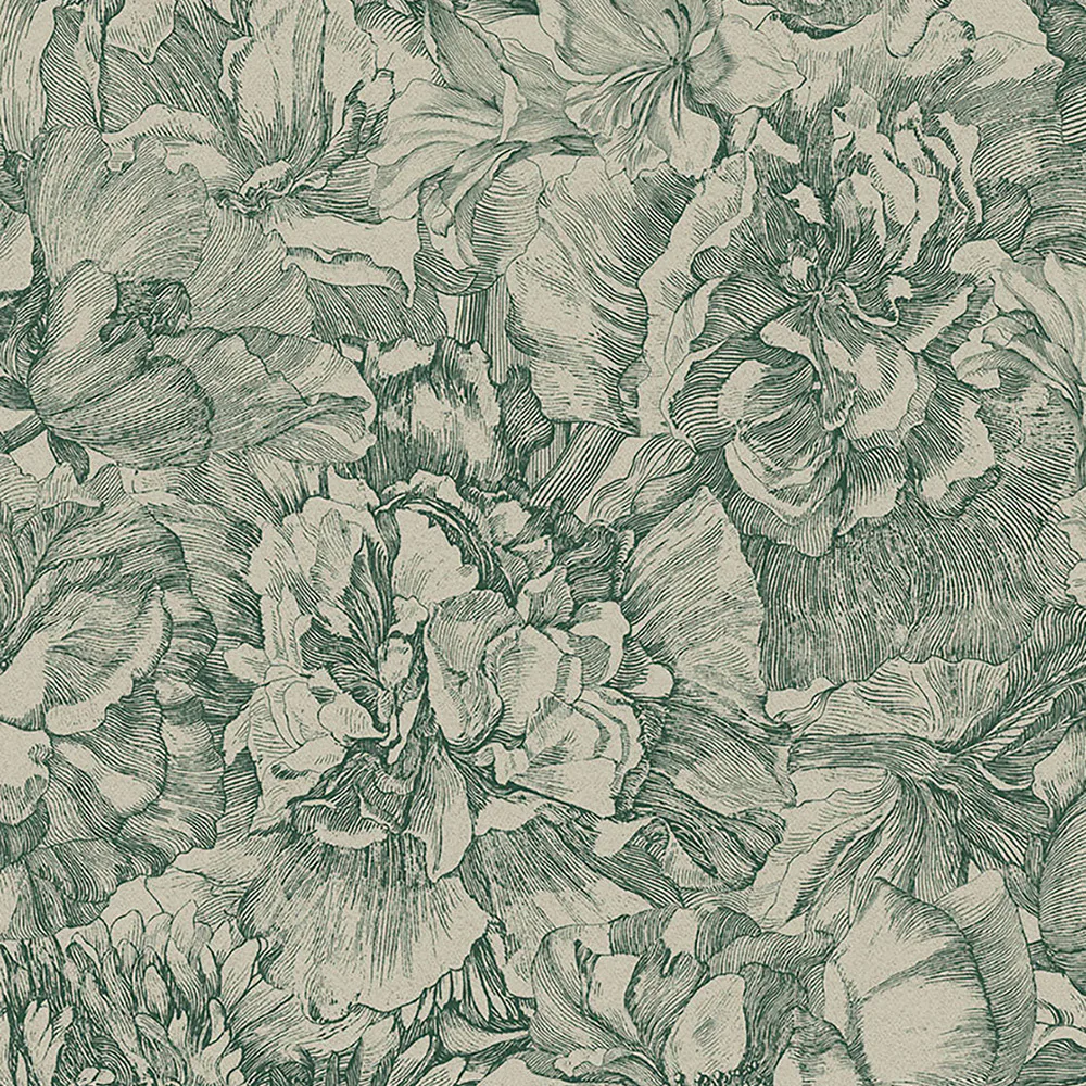 Tapet Eijffinger Museum 307346 Non Woven, Mönstrad Grön