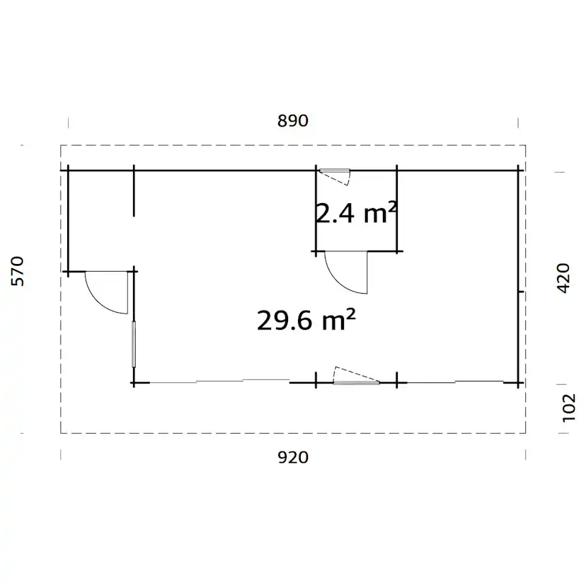 Trädgårdshus Palmako Cecilia 34,6 m2