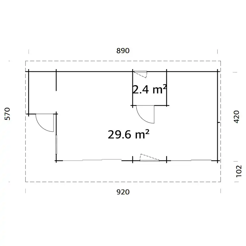 Trädgårdshus Palmako Cecilia 34,6 m2