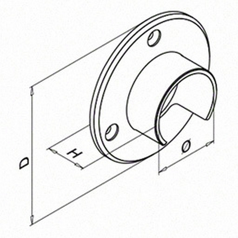 Väggfläns Herrljunga Ledstångsfabrik Överliggare med Notspår Inomhus 6505