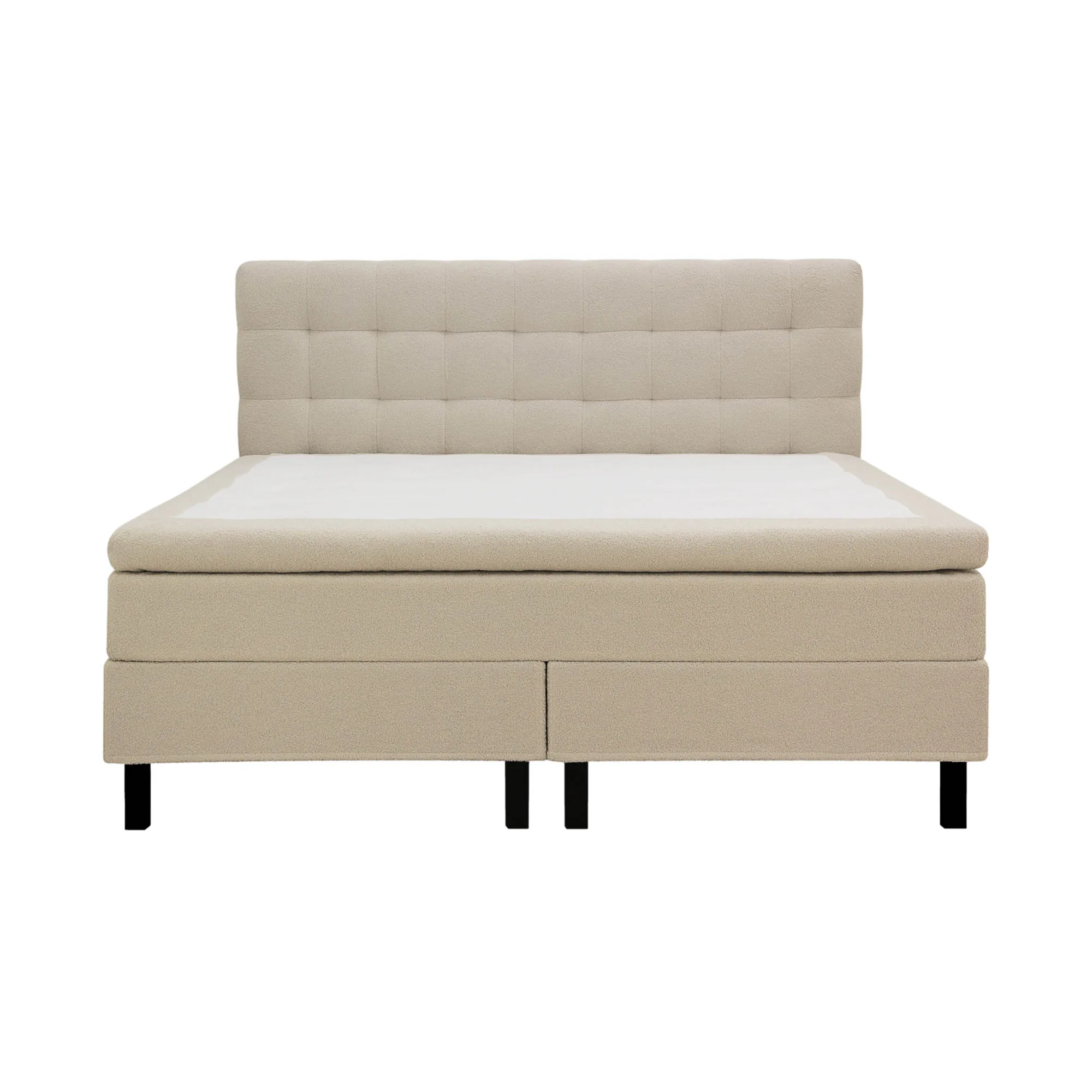 Kontinentalsäng Bedly Hilton Komplett Sängpaket 160x200 cm med Rutad Sänggavel i teddy