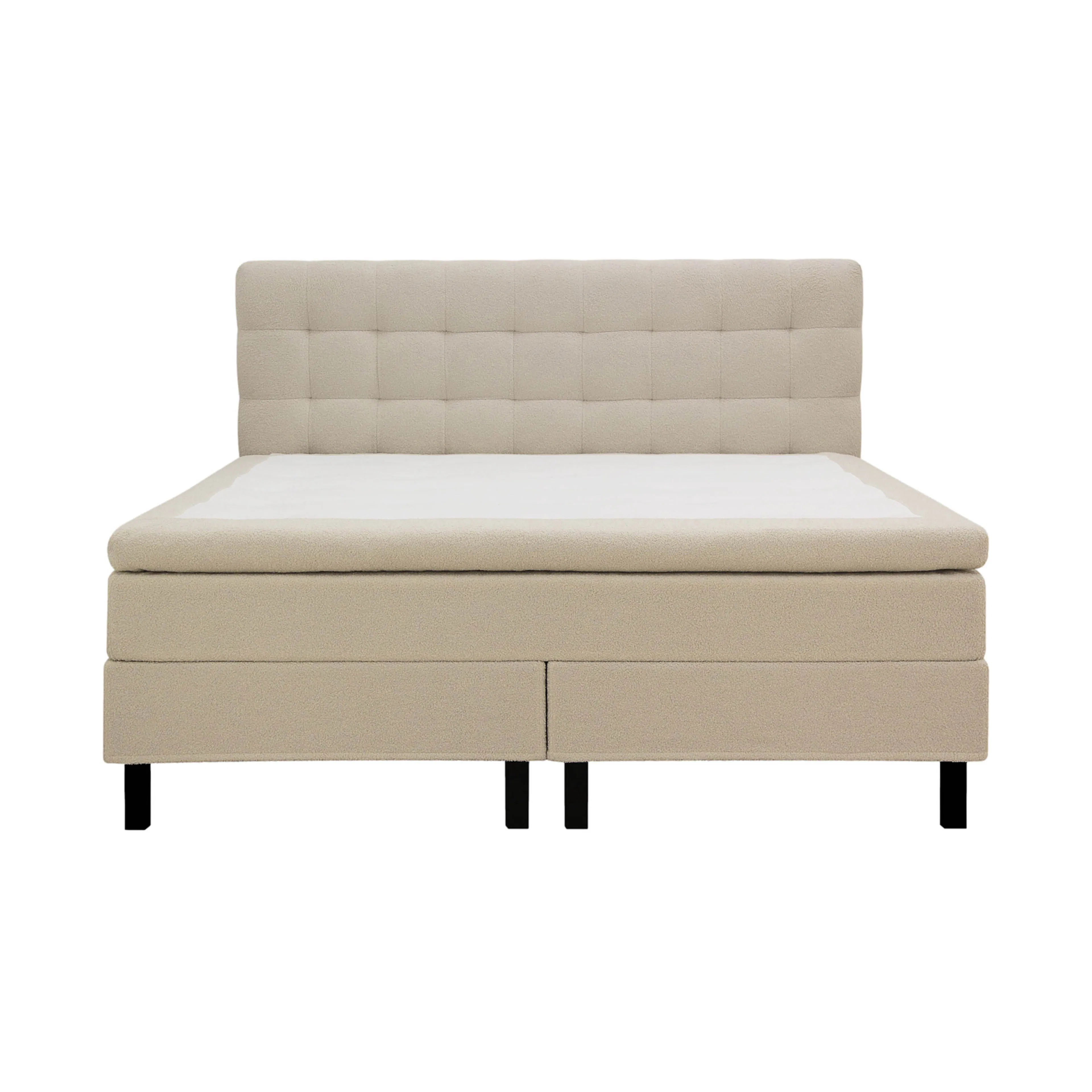 Kontinentalsäng Bedly Hilton Komplett Sängpaket 160x200 cm med Rutad Sänggavel i teddy