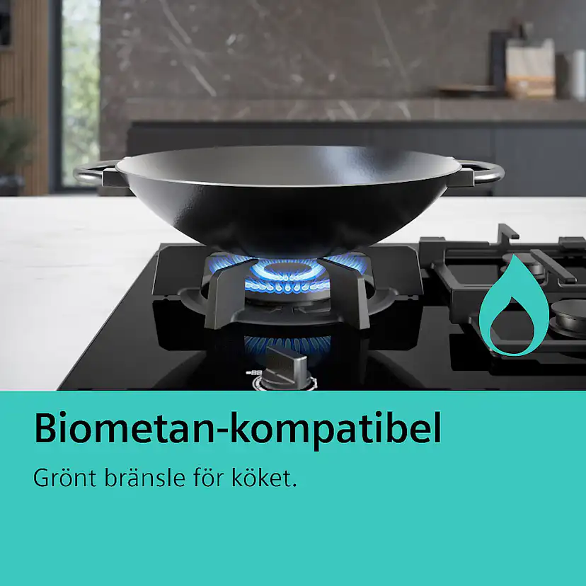 Gashäll Siemens iQ700 med stepFlame Svart 90cm med Smart Uppkoppling