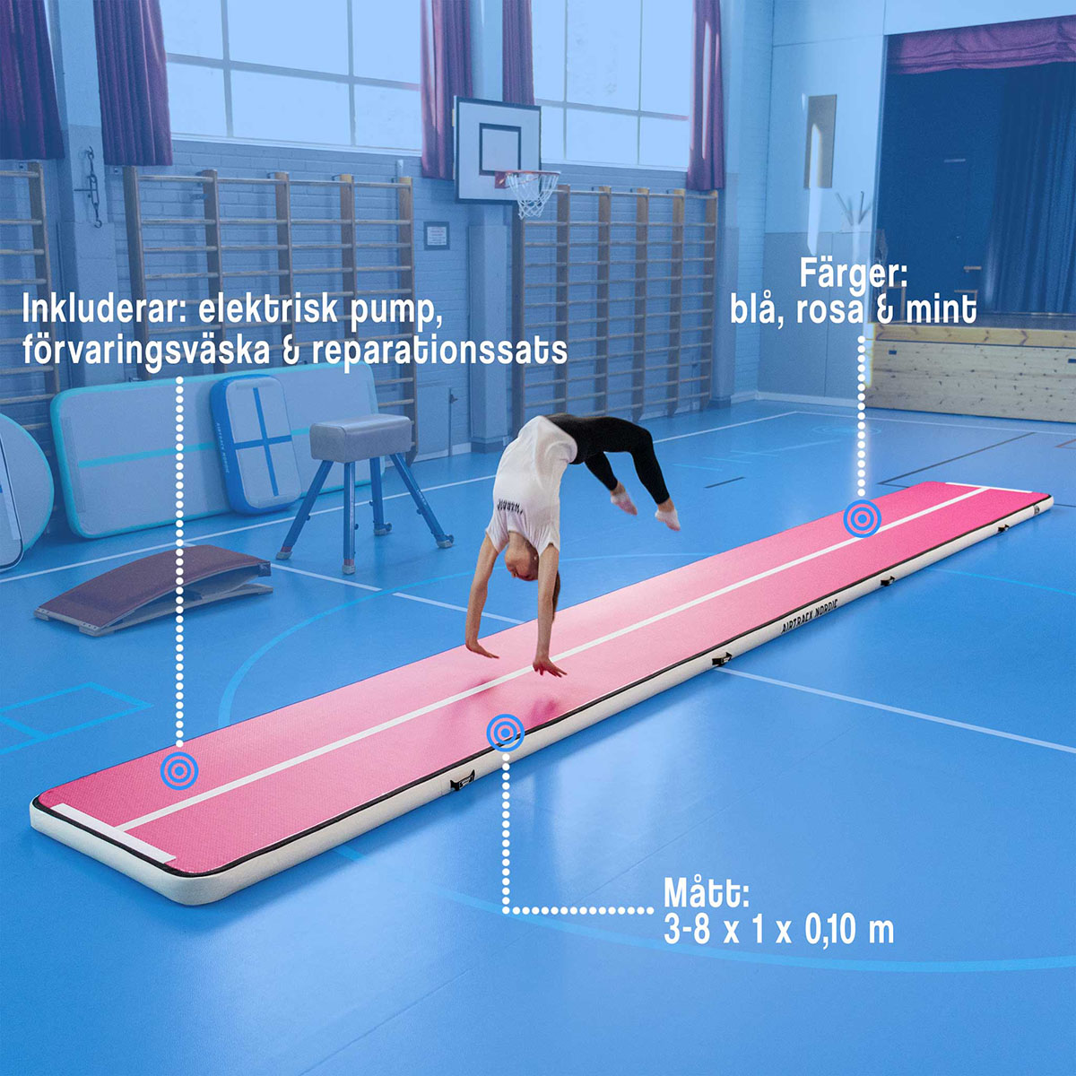 AirTrack Nordic Home Special Edition Luftvoltbana Blå 600 cm