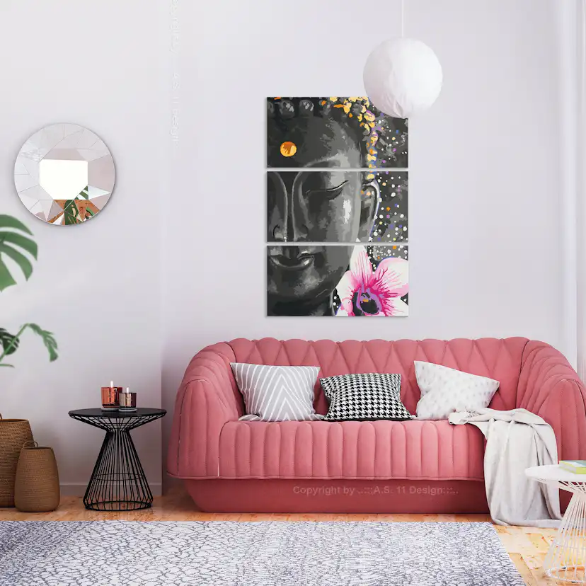 Tavla Arkiio Buddha and Flower 3 delar