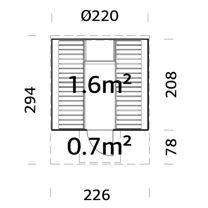 Bastutunna Palmako Anita 6,4 m² Byggsats i Trä