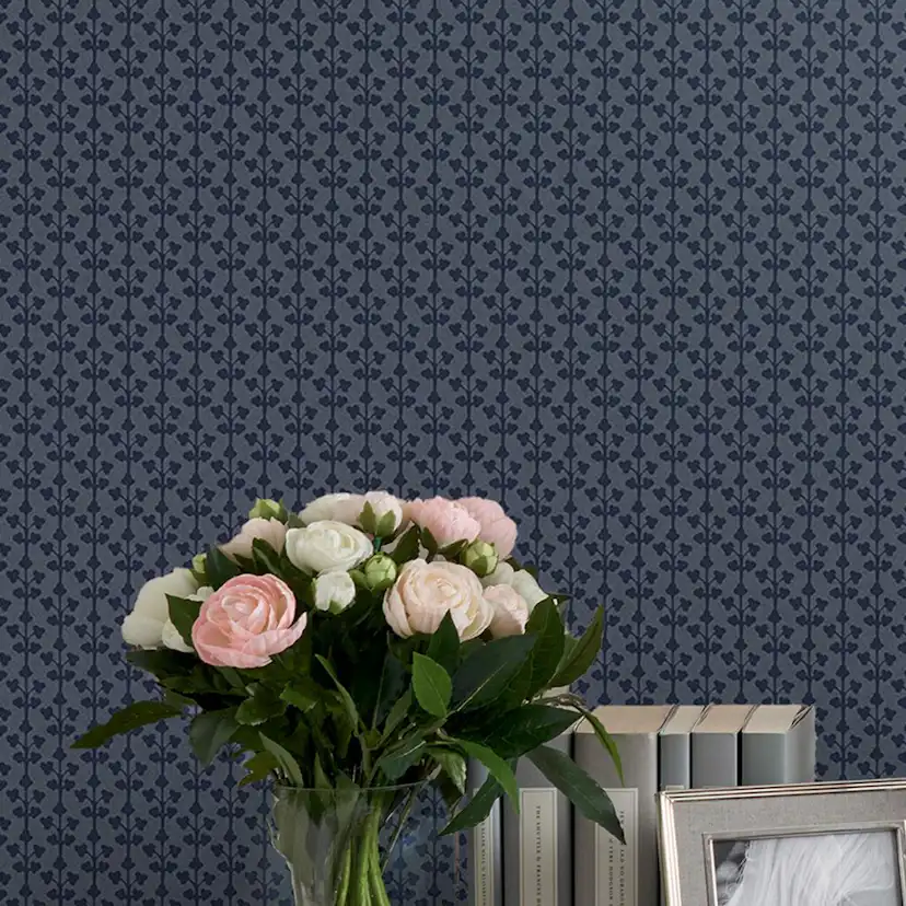 Tapet Laura Ashley Seaham Midnight Blå 118487