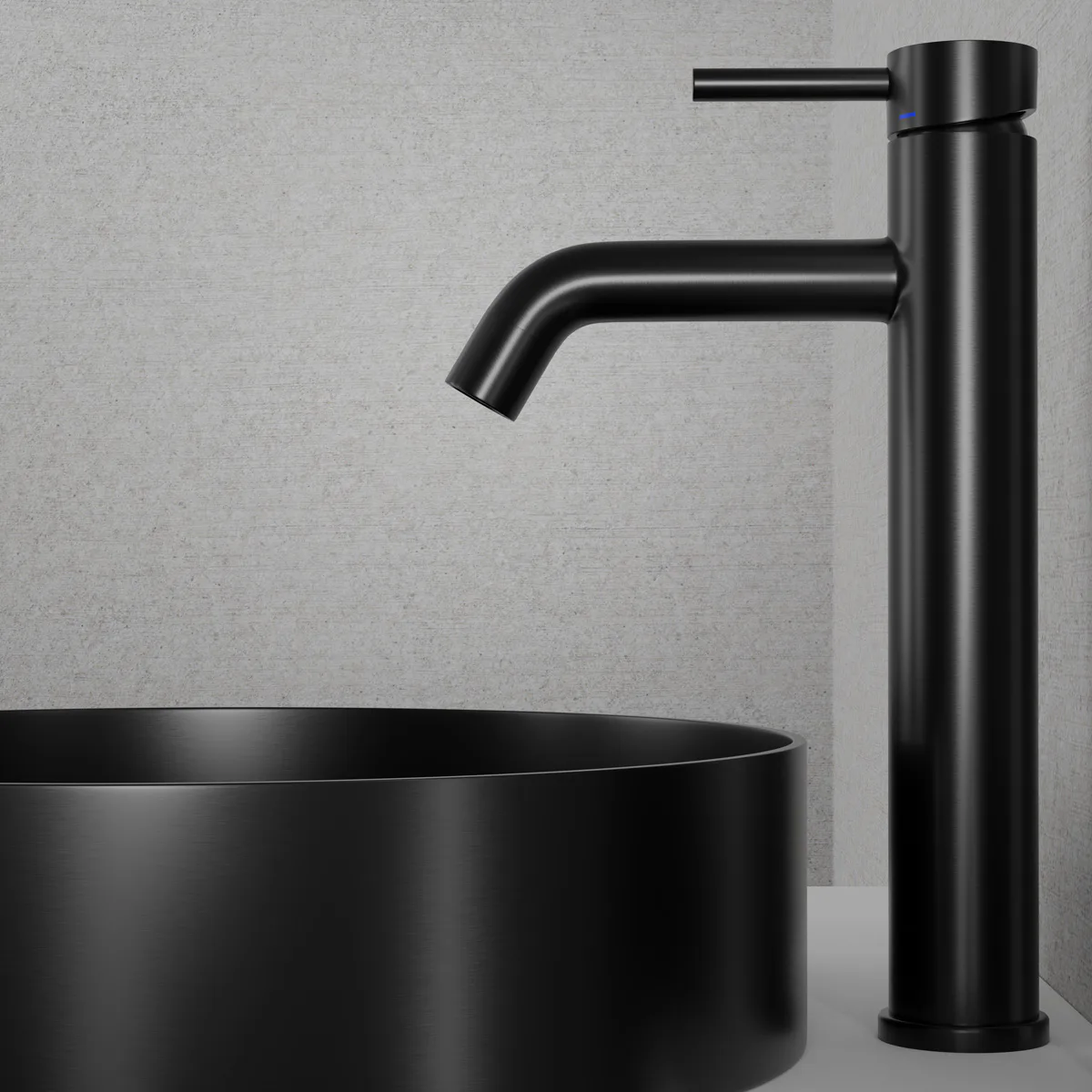 Tvättställsblandare Scandtap Steel Wave High Shadow,Svart Matt Svart
