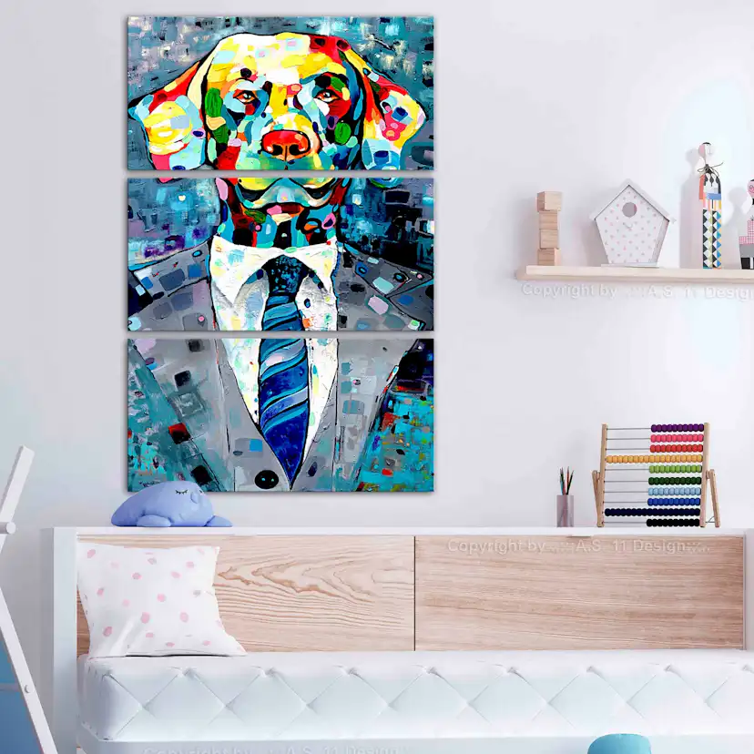 Tavla Arkiio Dog In A Suit 3 delar