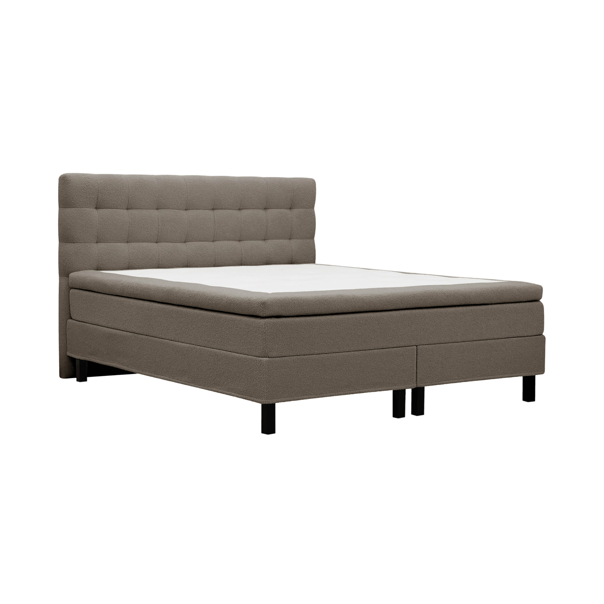 Kontinentalsäng Bedly Hilton Komplett Sängpaket 160x200 cm med Rutad Sänggavel i teddy