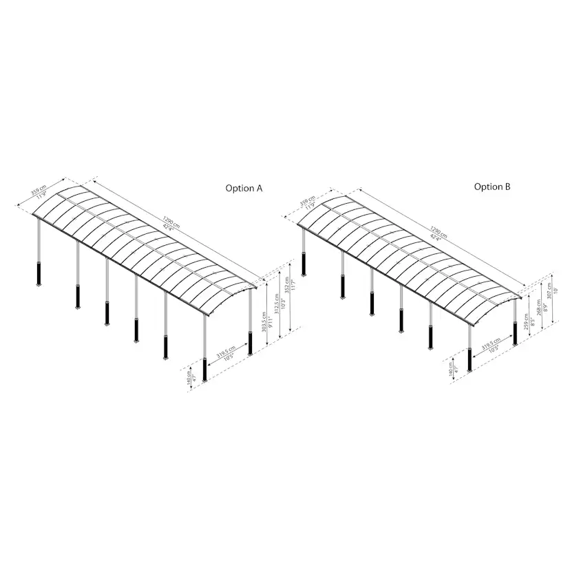Carport Canopia by Palram Alpine I Metall För Husbil 3,6x13 m
