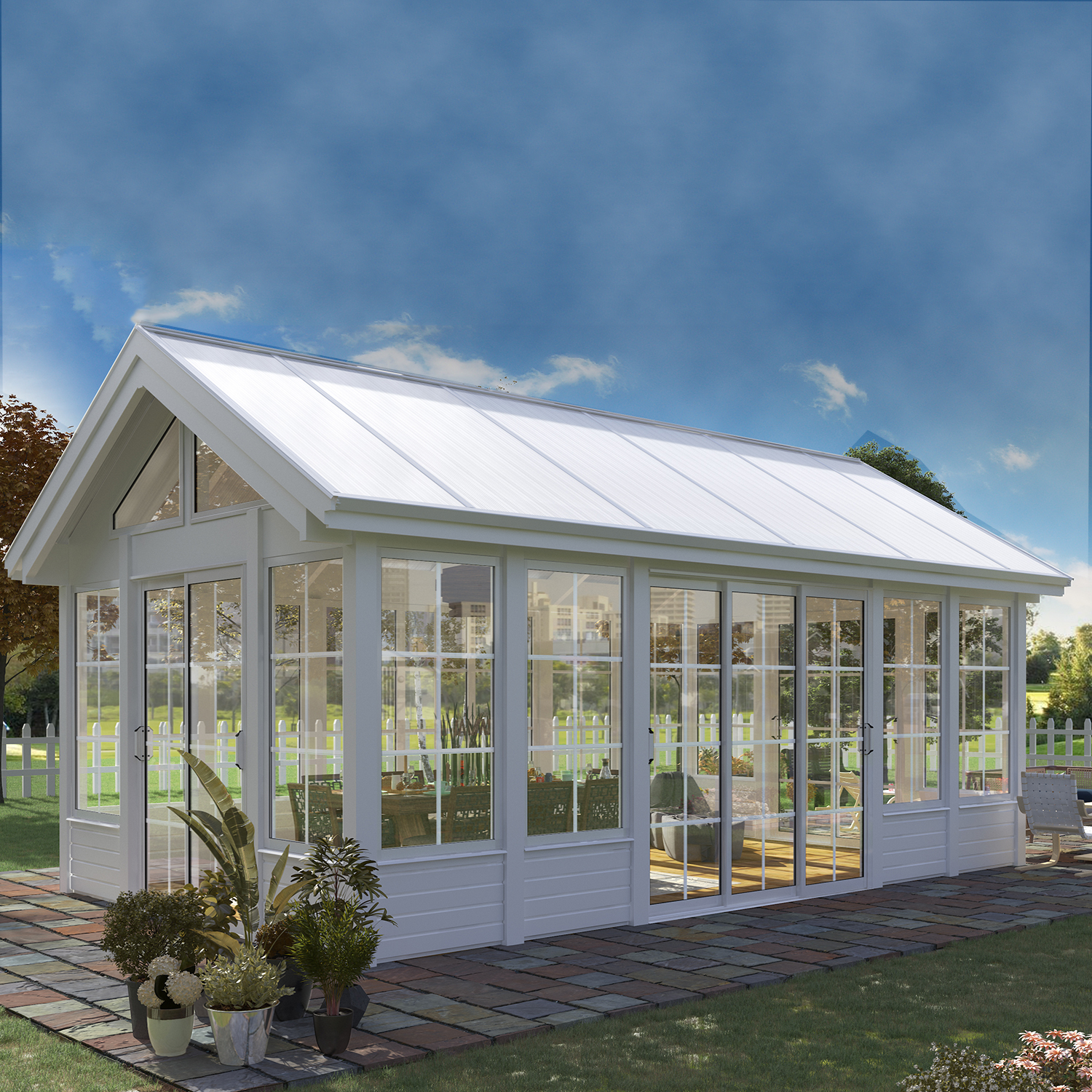 Växthus Landskap Grönska Vinter 21 kvm