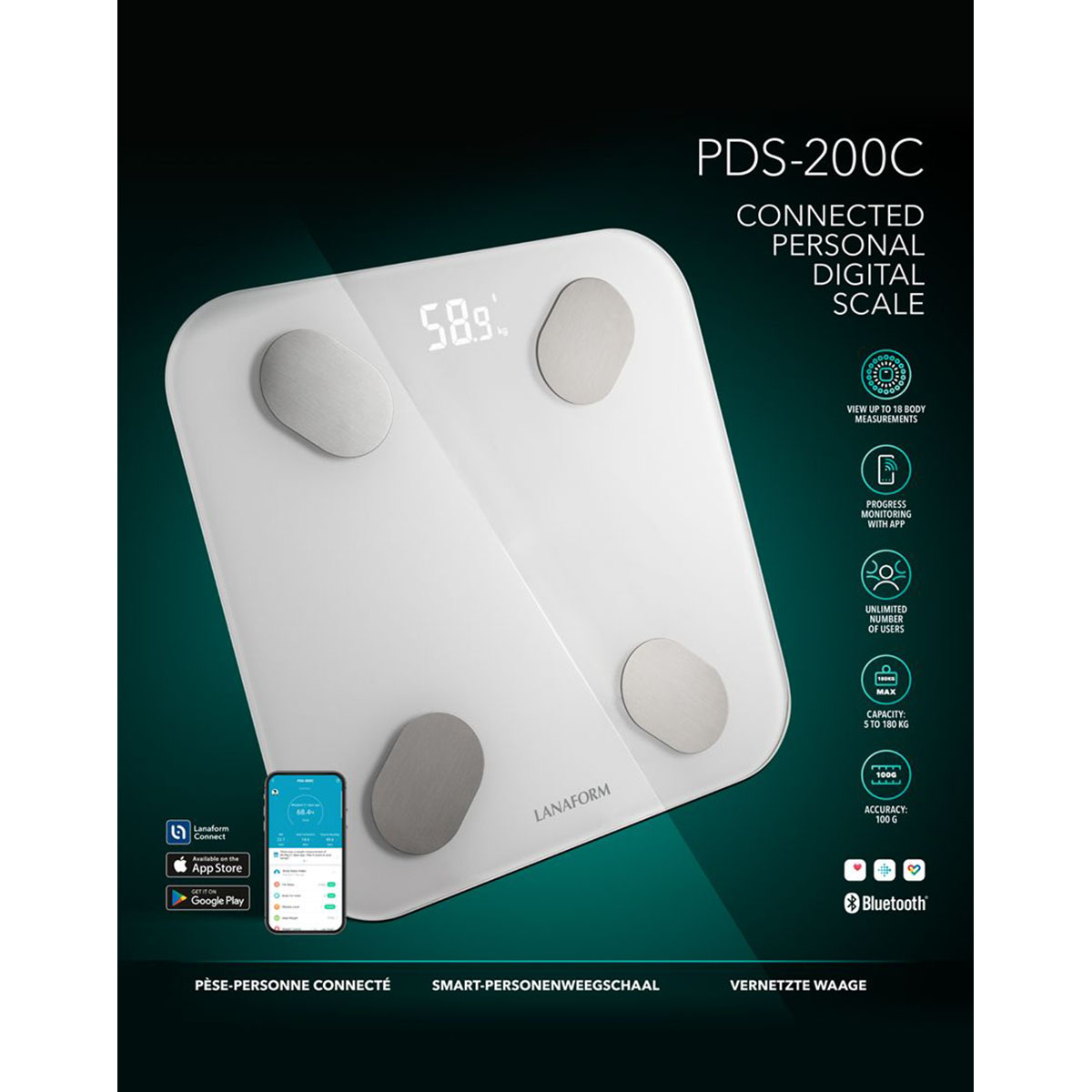 Personvåg Lanaform Smart Digital PDS-200C