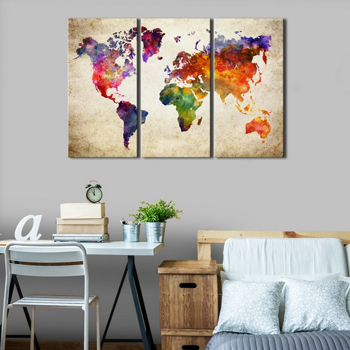 Tavla Arkiio The World's Map In Watercolor