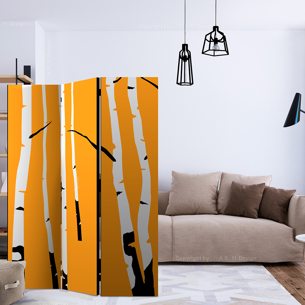 Rumsavdelare Arkiio Birches On The Orange Background 135x172 cm