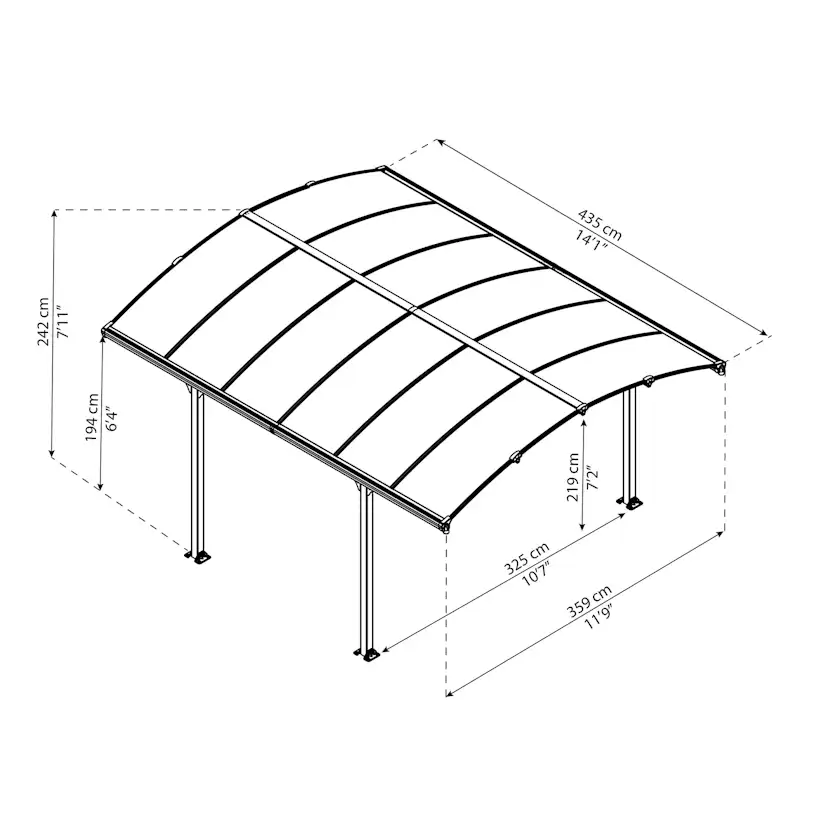 Carport Canopia by Palram Arcadia I Metall 3,6x4,5 m