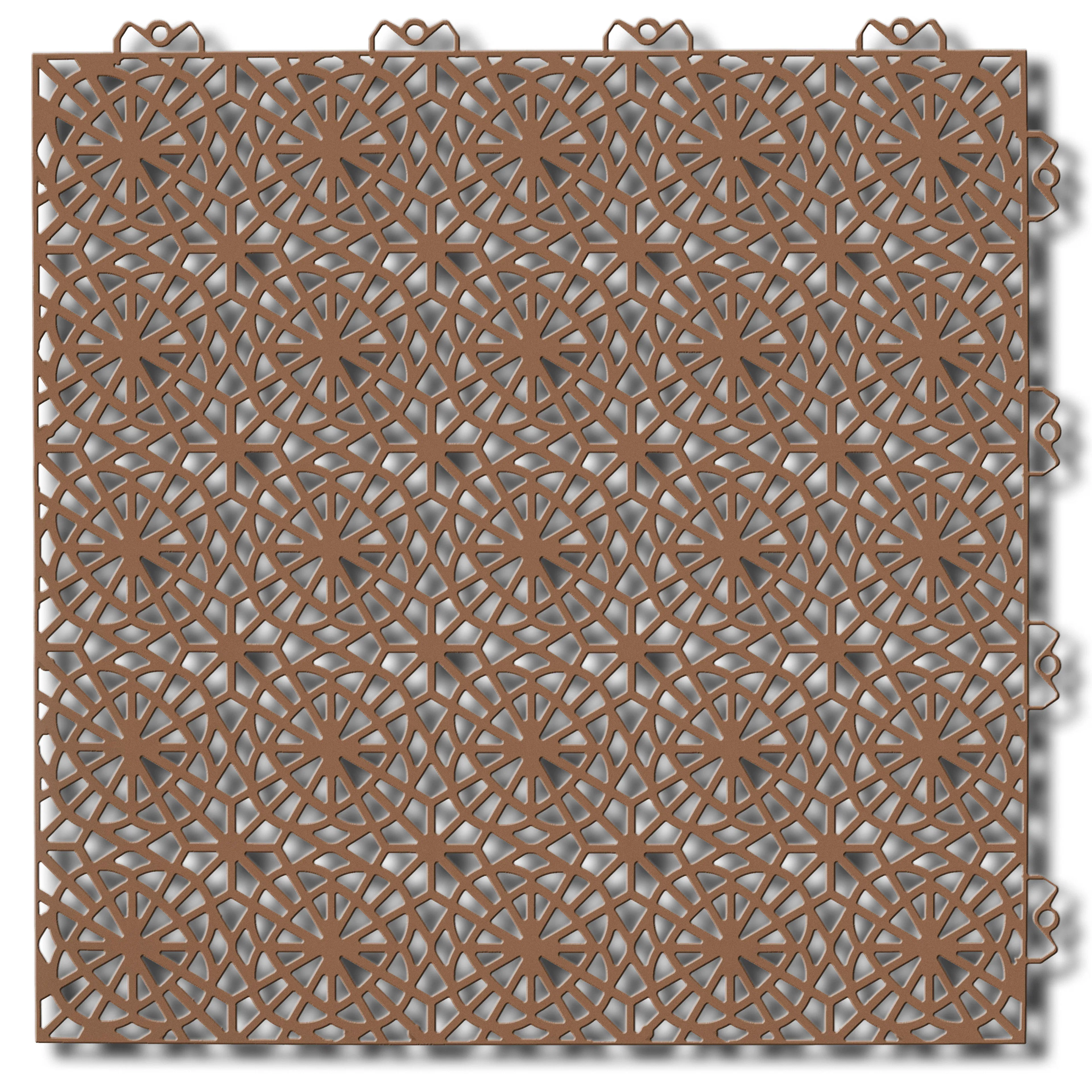 Golvplatta Bergo XL Cedar Wood Golvtrall i Plast