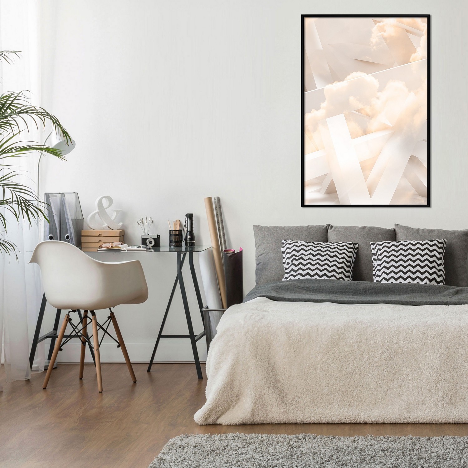 Affisch - Abstraction with Clouds [Poster] 30x45 Svart ram, 30x45 cm