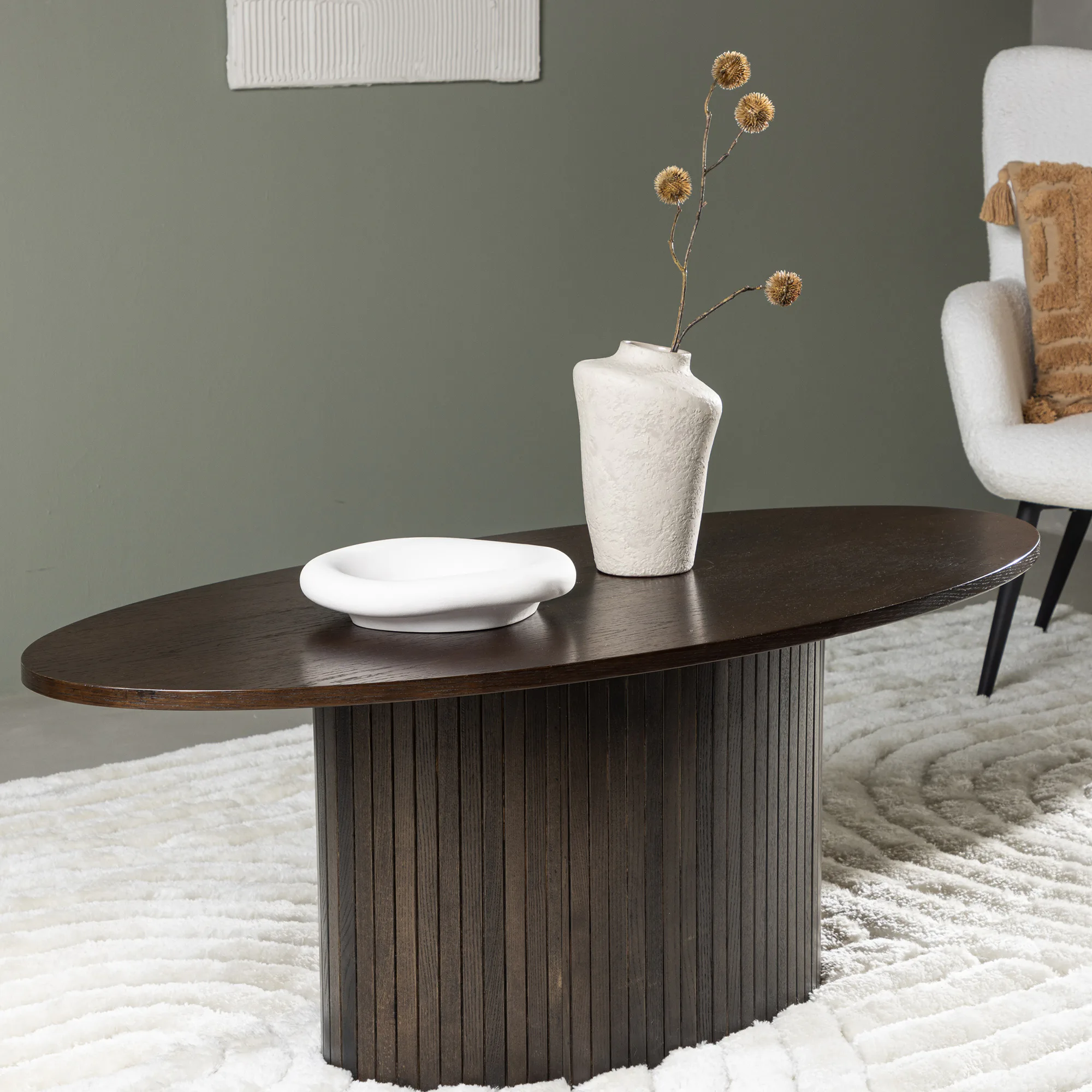 Soffbord Venture Home Bianca Mörkbrun Ovalt Vardagsrumsbord