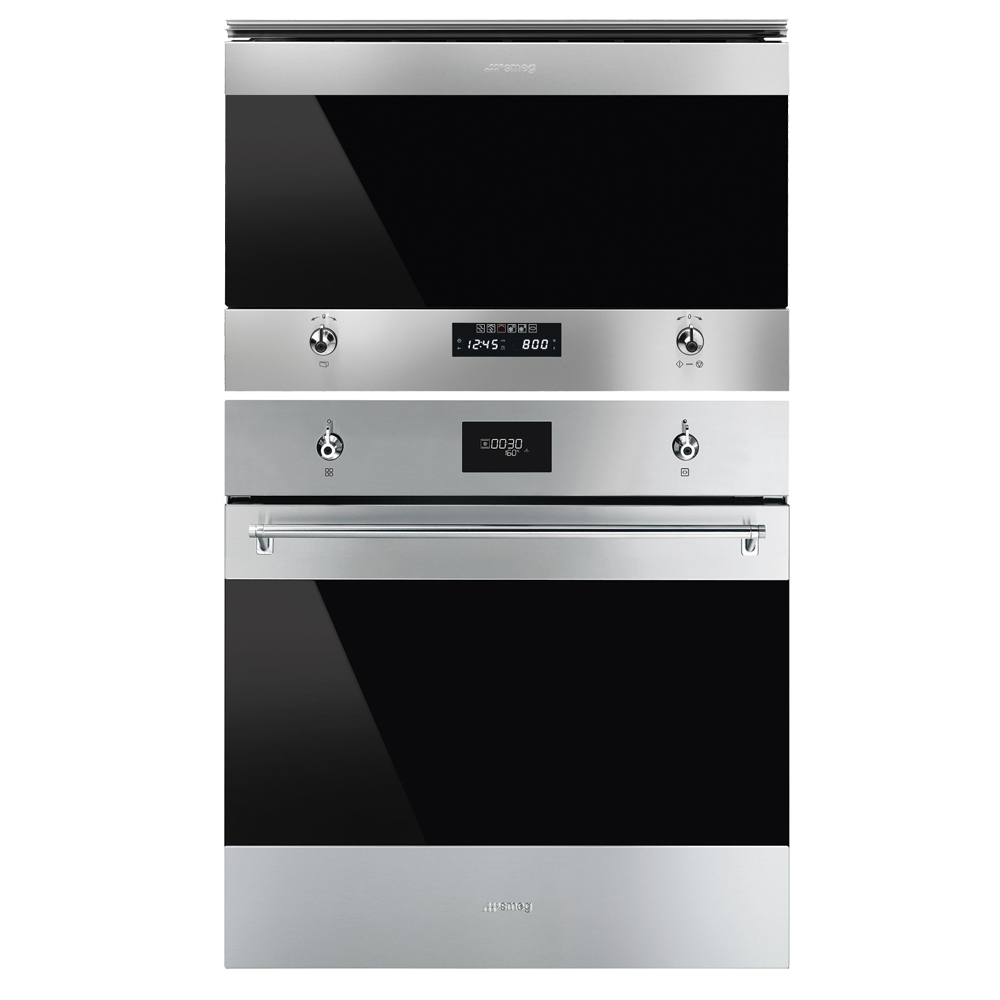 Ugn- och Mikropaket Smeg SFP6301TVX + MP322X1 Självrengörande Ugn