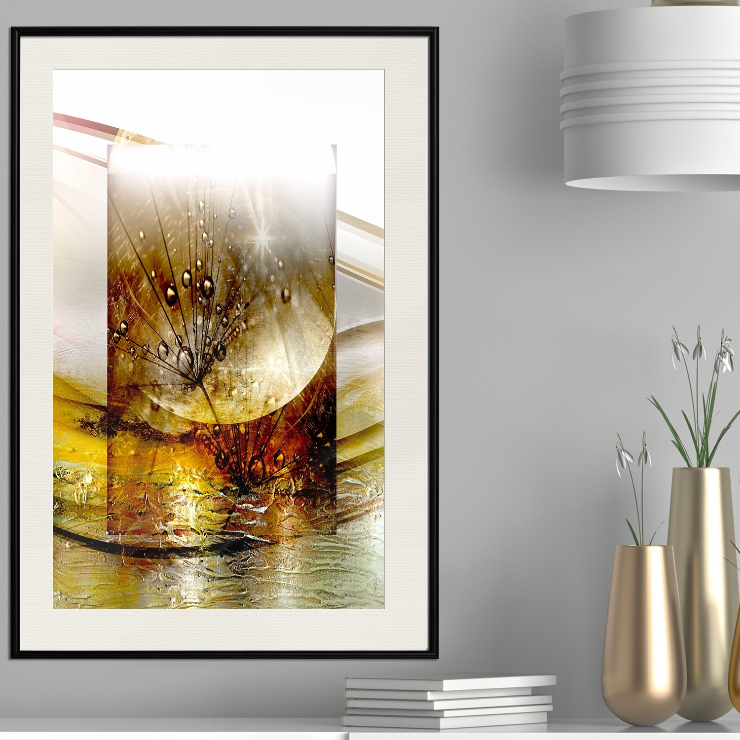 Affisch - Thought [Poster] 20x30 Svart ram med passepartout, 20x30 cm