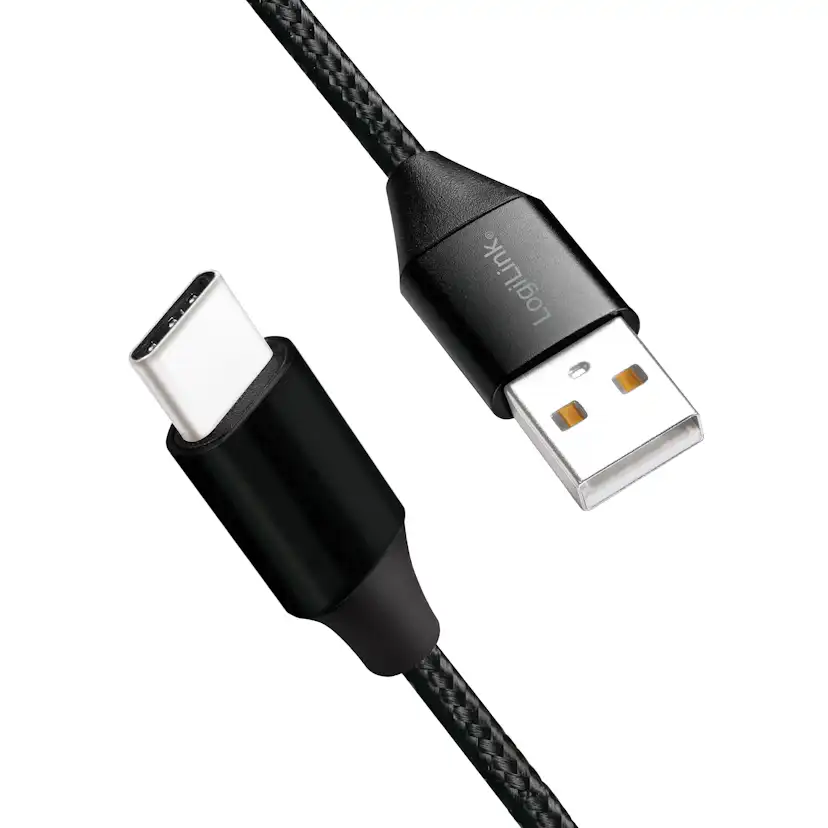 USB-C Ladd/synk-kabel LogiLink USB 2.0 15W 0,3 m Textil