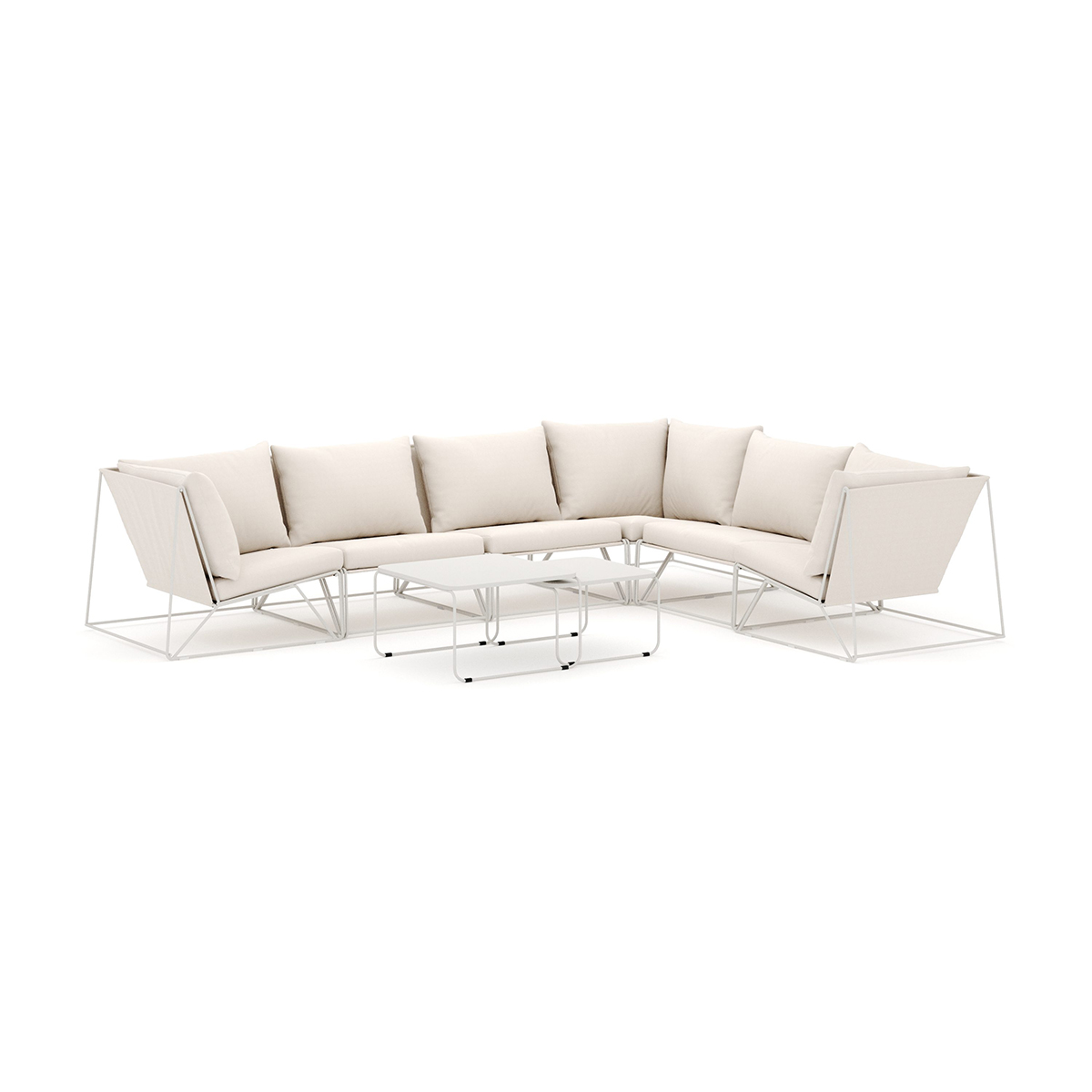 Loungesoffa Comfort Garden Usteryd utomhus L-soffa 6-sits vändbar