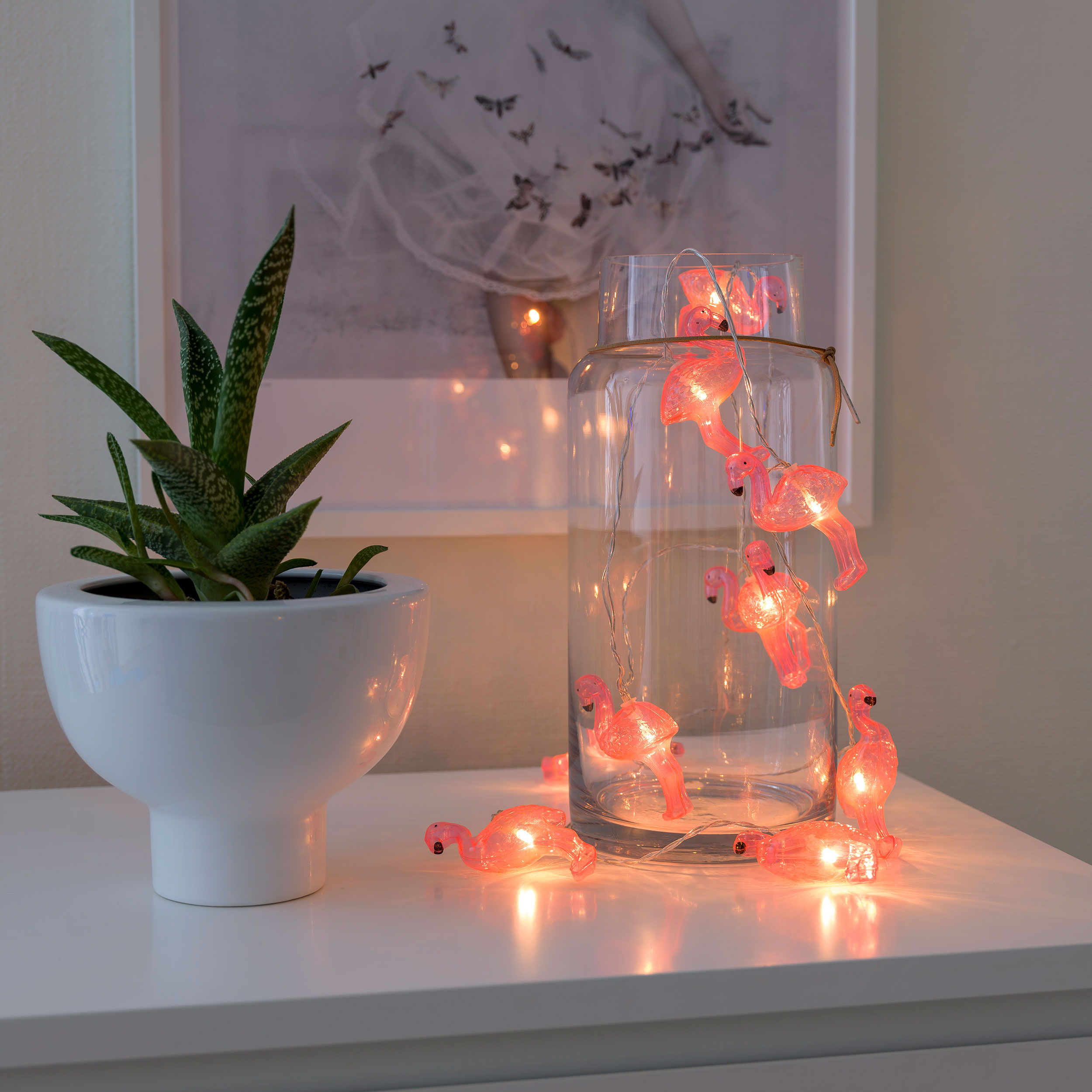 Ljusslinga Gnosjö Konstsmide Flamingos 10