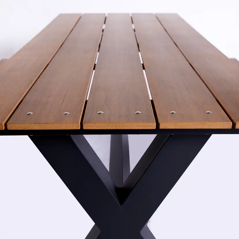Bänk Hortus Nonwood Model X Teak Antracitstativ