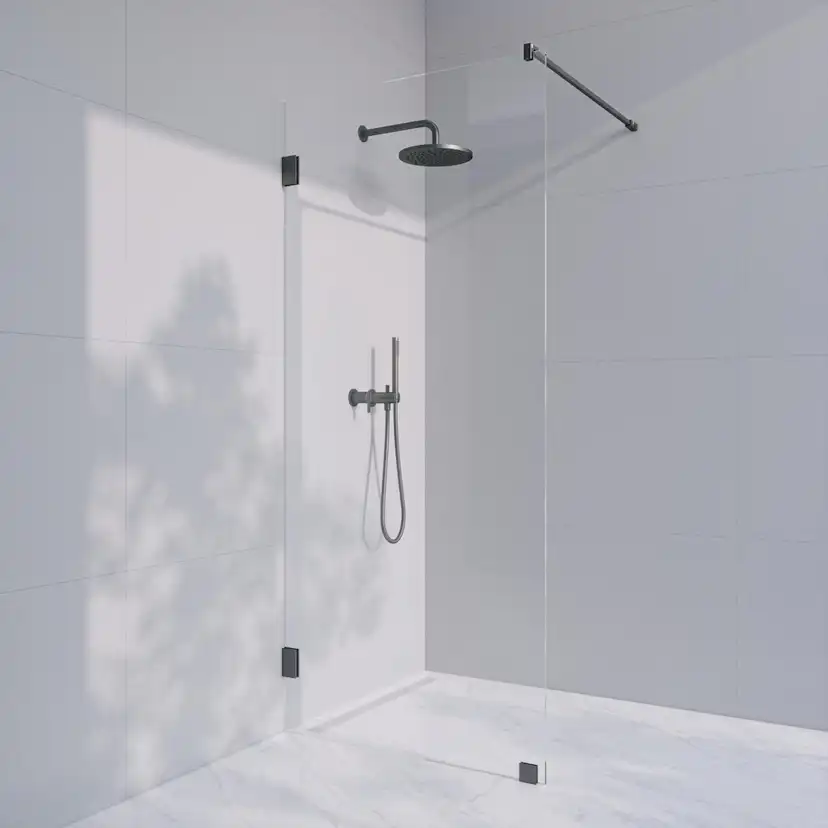 Invitrea Flair GH1/Högerhängd/70/Mattsvart/Ytbehandlat glas Glastyp: Ytbehandlat, Profil: Mattsvart, Hängning: Högerhängd, Bredd: 700 mm