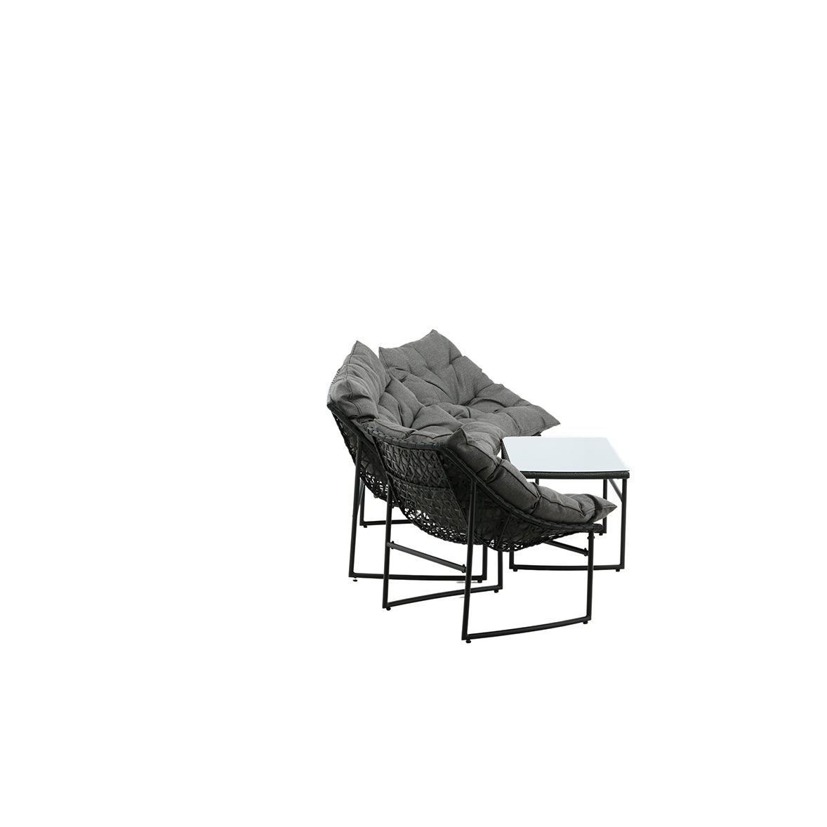 Loungeset Venture Home Ture Soffgrupp Svart med Dynor Utomhus
